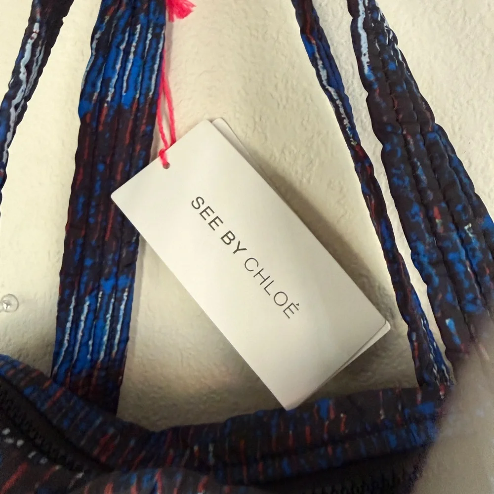 See By Chloe Textured Blue Black‎ Tote Bag
